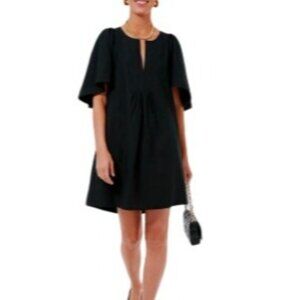 Pomander Place Women's Large Black Finley Flutter Sleeve Mini Dress